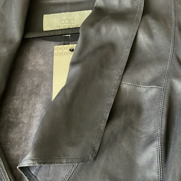 Bod Christensen Drape Collar Peplum Style Leather Jacket (Size 6) NWT - Picture 13 of 16